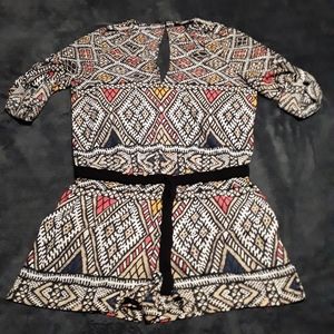 BCBGMaxAzria Romper with roll tab sleeves